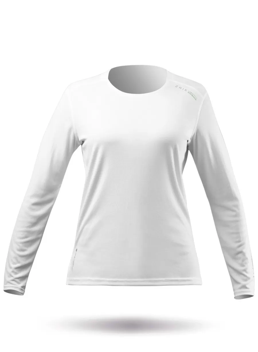 Shop Zhik Haut A Manches Longues Uvactive Pour Femme - Blanc