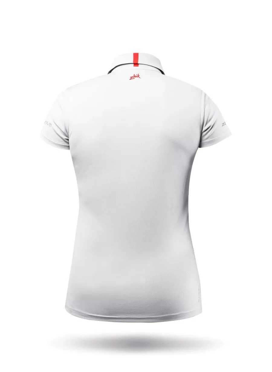 Discount Zhik Polo De Sport Uvactive Zip Pour Femme - Blanc