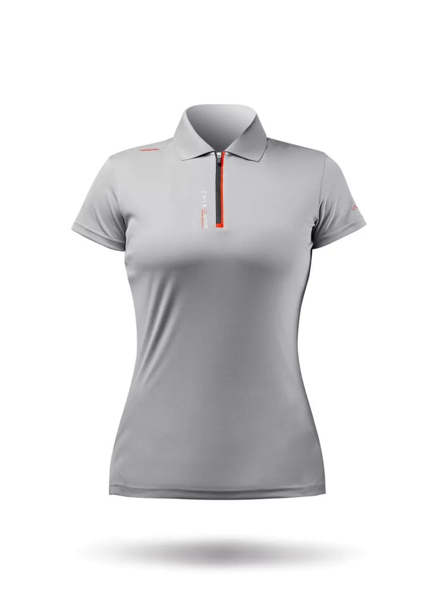 Store Zhik Polo De Sport Uvactive Zip Pour Femme - Gris