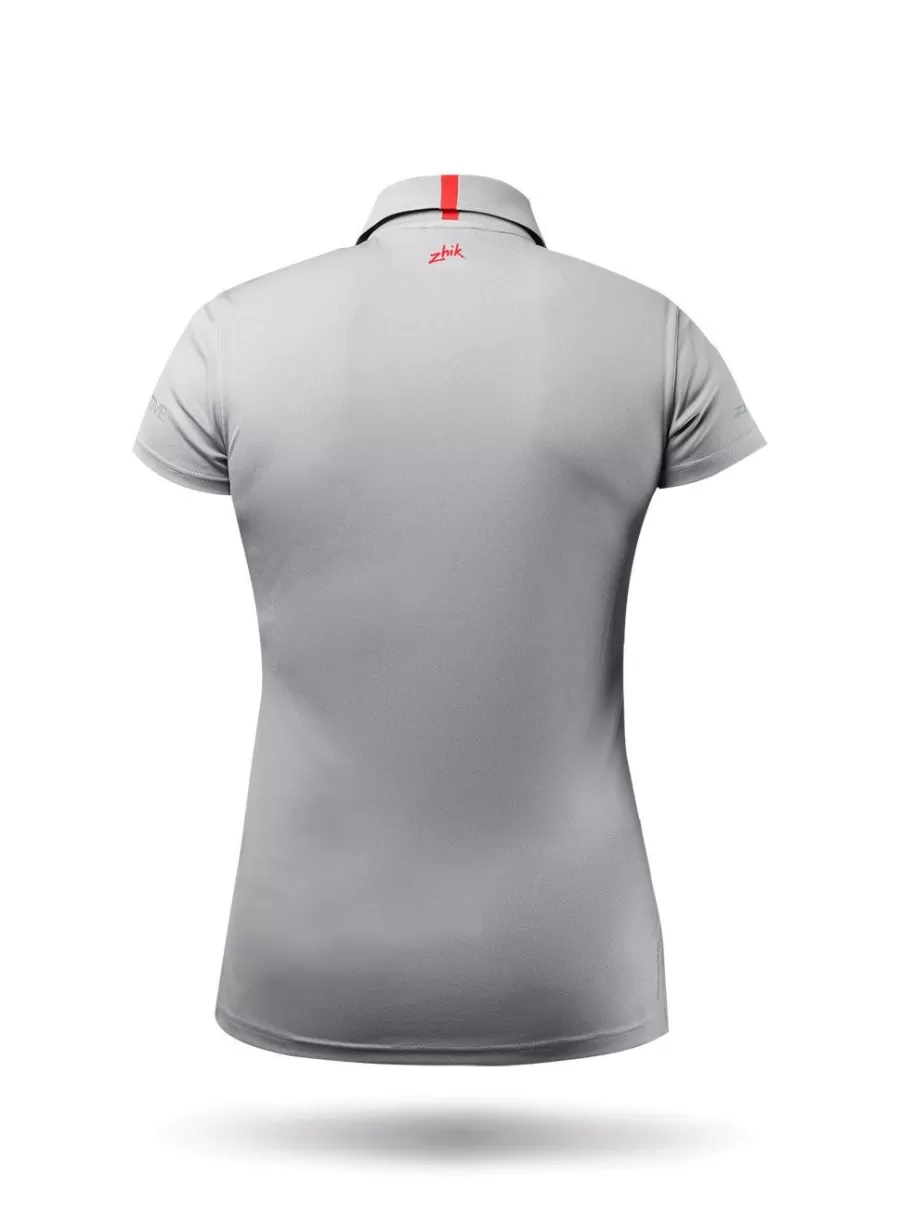 Sale Zhik Polo De Sport Uvactive Zip Pour Femme - Gris