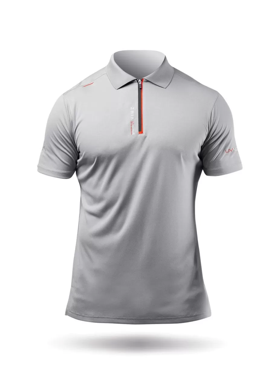 Discount Zhik Polo De Sport Uvactive Zip Pour Hommes - Gris