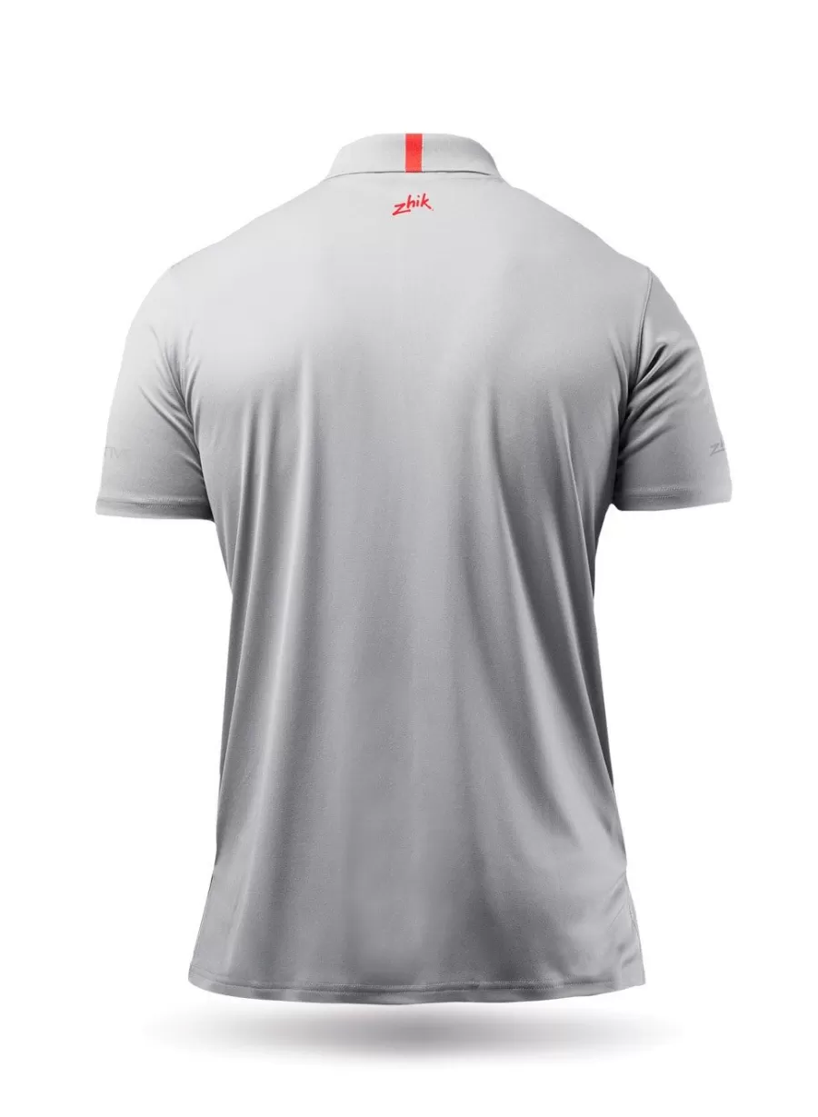 Clearance Zhik Polo De Sport Uvactive Zip Pour Hommes - Gris