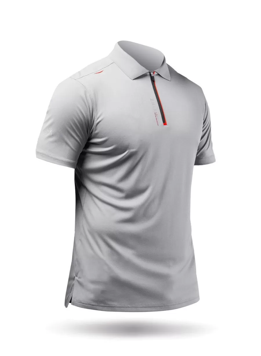 Discount Zhik Polo De Sport Uvactive Zip Pour Hommes - Gris