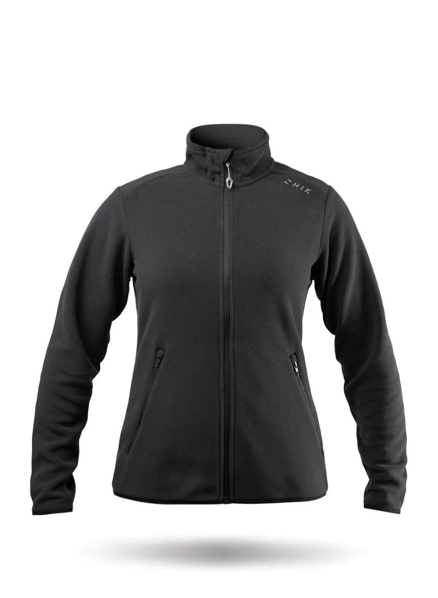 New Zhik Veste Polaire Noire A Fermeture Eclair Integrale Pour Femme